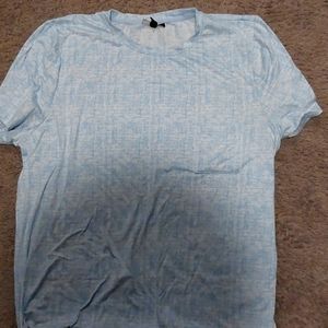 Blue and white medium t-shirt.